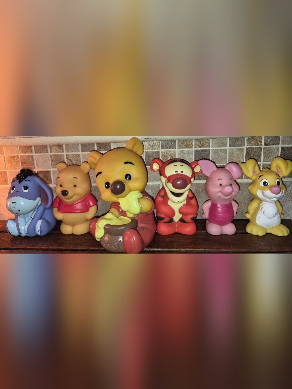6 Vintage Disney Winnie-the-Pooh and friends vinyl/rubber figures